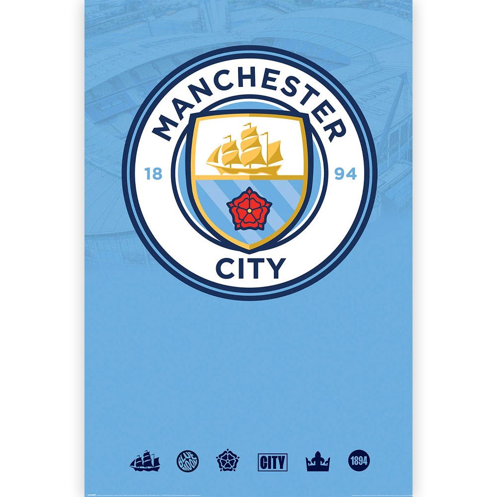 MANCHESTER CITY FC マンチェスターシティFC - Club Crest / ポスター - PGS